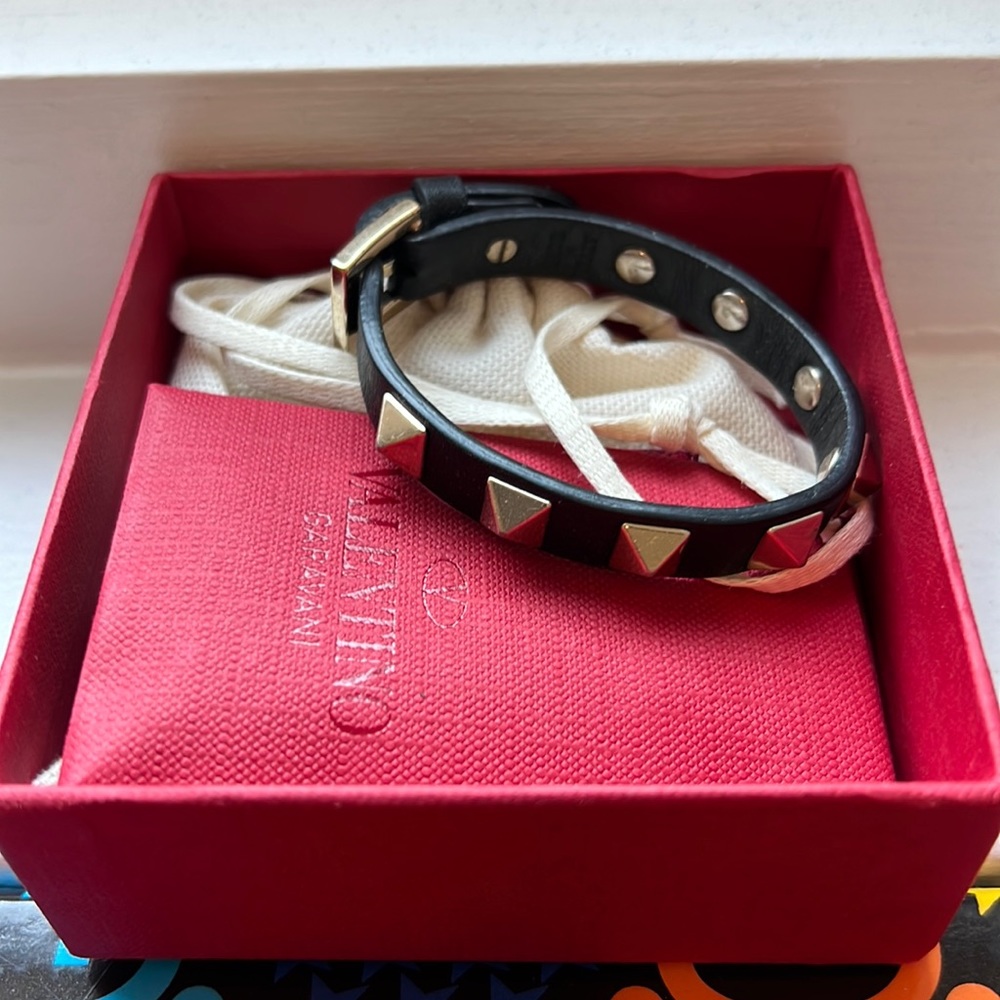 Black rock stud Valentino bracelet